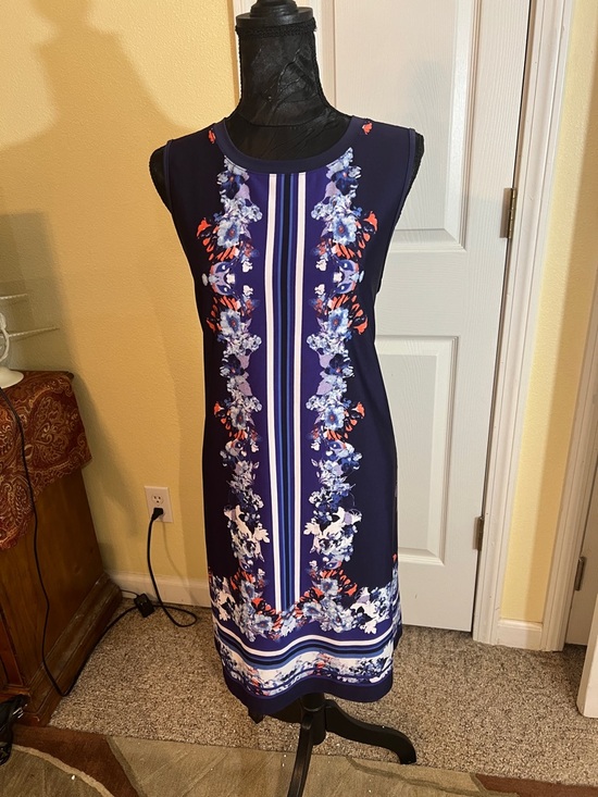 Apt. 9 Dresses & Skirts - Apt. 9 Navy Floral-Striped Midi Dress